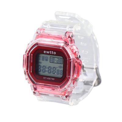 China Wholesale Waterproof Sports Watch Night Light Alarm Night Light EWTTO ET-K6799 LCD Digital Mechanical Wrist Watch For Teens Men Women for sale