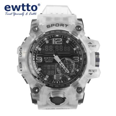 China Hot Selling Dual Alarm Ewtto Sports Watch ET-K6934 Display Mechanical Digital Watch With Night Light for sale