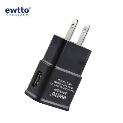 China EWTTO ET-E6931 USA Plug Charger AC100-240V Safe Convenient Mobile Phone Charger With 1 USB Port for sale