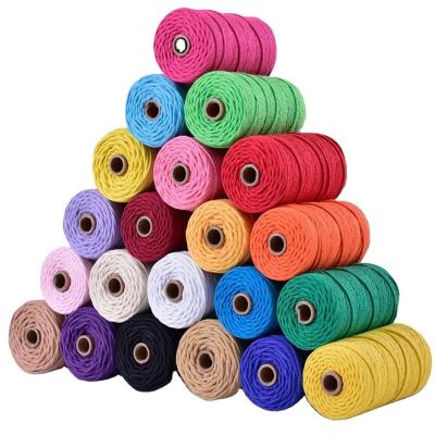 China Eco-Friendly Colors Optional Diameter 3mm 100 Meters Long Cotton Twines Rope For Arm Knitting Crocheting As DIY Handwork Decoration for sale