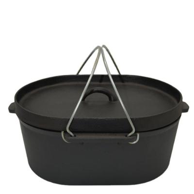 China Sustainable Cast Iron Roasting Casserole With A Square Frying Pan Lid Kitchen Pot And Pan Sets for sale