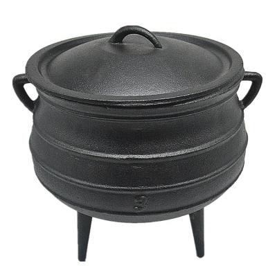 China South Africa cast iron potjie small size deep seasoned pre-seasoned pot with three legs for sale