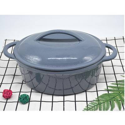 China Best Sustainable 6.5L Selling Oval Shape Cast Iron Casserole Jars With Lid for sale