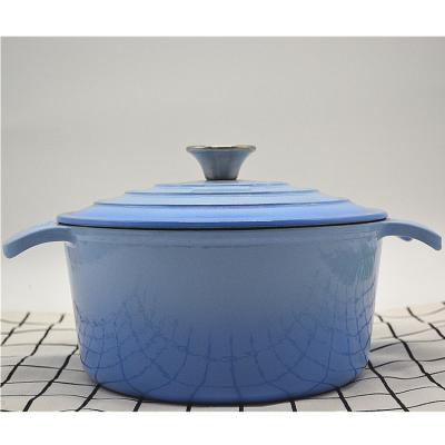 China High Quality Sustainable Braise Dutch Oven Color Large Light Blue Enamel Cast Iron Cookware Pots With Lid for sale