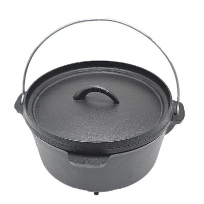 China Sustainable Large Size Camping Dutch Oven Deep Pre-Seasoned Casserole 9QT Non Stick Cast Iron With Legs for sale