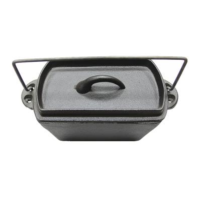 China Disposable non oven cookware stick shape cast iron rectangular baking bread box with cover for sale