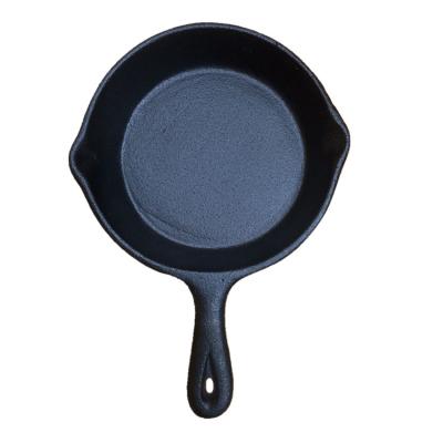 China Flat Bottom Sustainable Egg Cooking Frying Pan Round Shape Color Mini Vegetable Oil Coating Black Cast Iron Pan for sale