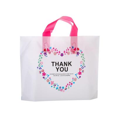 China Recyclable Wholesale Custom Printed Thank You Biodegradable Plastic Gift Packaging Shopping Bag for sale