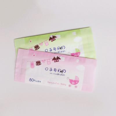 China Custom logo colorful printing pe plastic wet wipes BIODEGRADABLE packaging bags for baby for sale