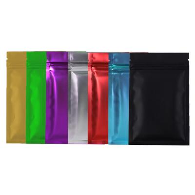 China High Quality Recyclable Black Folding Flat Bottom Aluminum Foil Zip Lock Plastic Packaging Bag for sale