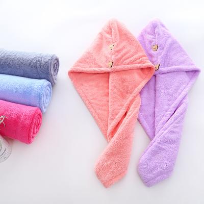 China Hot Sale Child Safe Microfiber Double Layers Wet Hair Towel For Hair Drying for sale