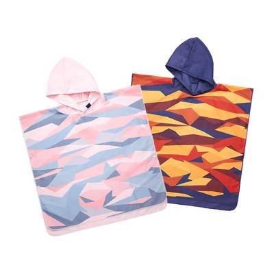 China QUICK DRY Premium Custom Design Microfiber Surf Poncho Towel Digital Printed Hooded Baby Beach Towel for sale