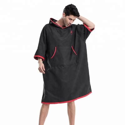 China QUICK DRY Women Adults Men Changing Surf Dry Poncho Robe Poncho Wetsuit Changing Robe Quick Towel With Hood for sale