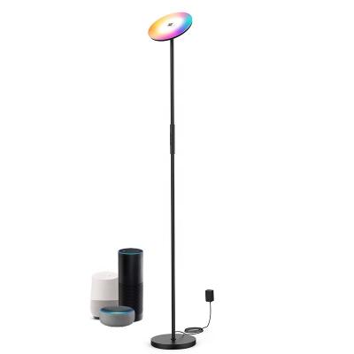 China CCT Adjustable Corner Smart Blue RGB LED Circular Floor Lamp Modern Round Base Tooth Floor Lamp RGB LED Floor Lamp for sale