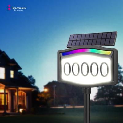 China Yard Lighted Solar Panel Led Lamp Address Door Number Lighted House Number Led Solar Sign Customized for sale