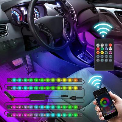 China Range Rover Bmw Automotive Led Car Interior Neon Lamps Ambient Light Car Interior For Cars Control Box SC-AUTO-RGB-12 for sale