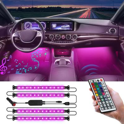 China Amazon Auto High-end Led In-car Underglow RGB Strip Lights Led Interior Car Decor Decoration Car Atmosphere Lights SC-AUTO-RGB-IC-12 for sale