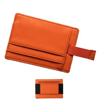 China Minimalistic Mini and Small Card Wallet with Elastic Band Bank Card Holder Slim PU Sorting Case for sale