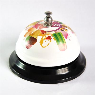 China Hotel Buffet Food Equipment 2020 New Design Custom Wireless Remote Call System Logo Desk Service Bell for sale