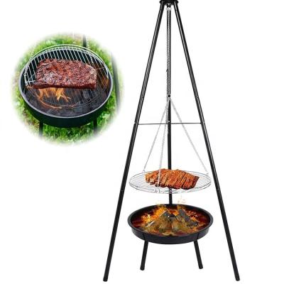 China BBQ Adjustable Grill Tripod Garden Height Hanging Grill For Camping Adjustable Grill for sale