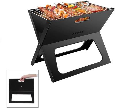 China Adjustable Height X Shape Easy Cleaning Folding Outdoor Camping Charcoal Barbecue Grill for sale