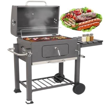 China Low MOQ Large Adjustable Height Cart Charcoal Grills for Garden BBQ Grill and Smoker for sale