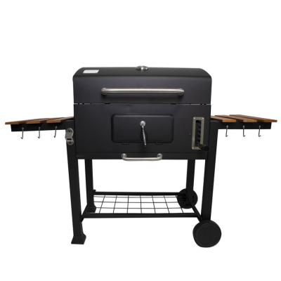 China Height Adjustable Outdoor Heavy Duty BBQ Grill Charcoal Garden Side Table Charcoal Barbecue Grill Two Times Side Grill for sale