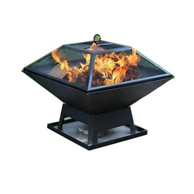 China Easily Assembled UK Garden Fire Pit, Square BBQ Grill For Garden Fitted With BBQ Grill Charcoal Clamp Hooks And Other Accessories for sale