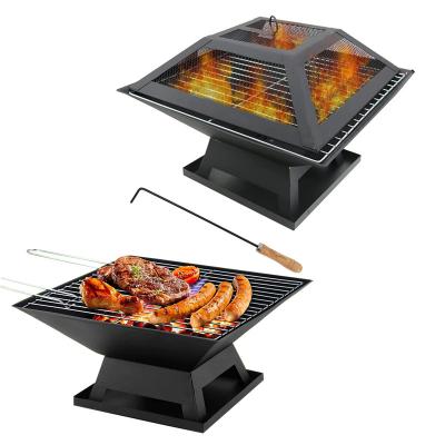 China Height Adjustable Fire Pit Heater BBQ BBQ Grill Firepit Patio Fire Pit Outdoor Garden BBQ Fire Pit for sale