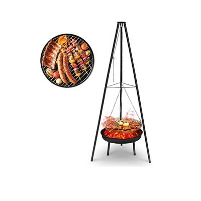 China Height Adjustable Tripod Grill Charcoal BBQ Grill Fire Pit Outdoor Swing Grill With Fire Bowl for sale