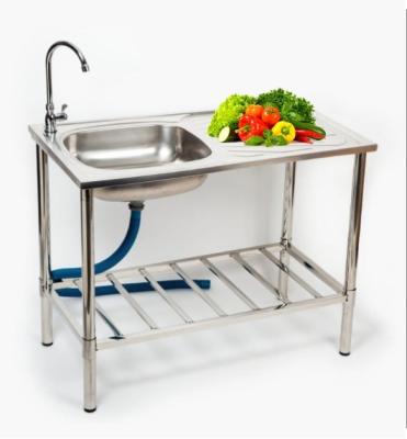 China With Tap Modern Movable Kitchen Sink Wash Down Stainless Steel Single Bowl With Countertop Faucet Included for sale