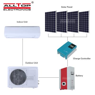 China ALLTOP Hotel Factory Wholesale Off Grid Battery Operated Split Air Conditioning Indoor Solar Powered Air Conditioner for sale