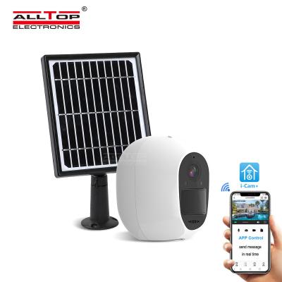 China ALLTOP Siren High Definition ABS Built-in PC HD 1080P Ip65 Wifi 128G Outdoor Waterproof Solar Wireless Camera for sale