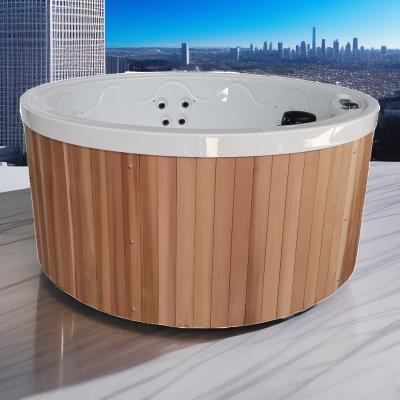 Chine Sauna en bois de cèdre rouge baignoire thermale bain à remous Massage Spa extérieur baignoire ronde à vendre