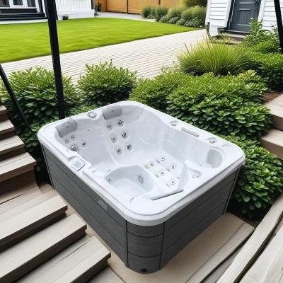 China 3-4 Persons Jacussii Outdoor Spa Hot Tub with LED Lights and Energy- Design for sale