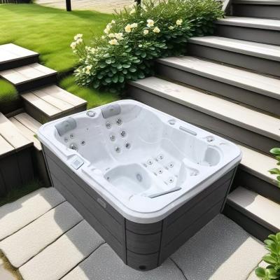 China 2-3 Persons Outdoor Bath Tub Pavilion Leisure Relaxing Massage Hot Tub with Music and Light for sale