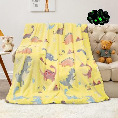 China PORTABLE Glow in the Dark Baby Blanket Kids Blanket Custom Luminous Throw Blanket with Unicorn Pattern for sale