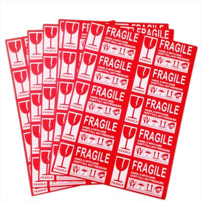 China Private Label Shippinig Waterproof Stickers Warning Cheaper Shipping Fragile for sale