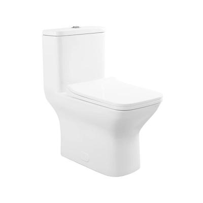 China Best Price Double-Flow Flushing Floor Mounted One Piece Toilet Professional Siphon Square Shape for sale