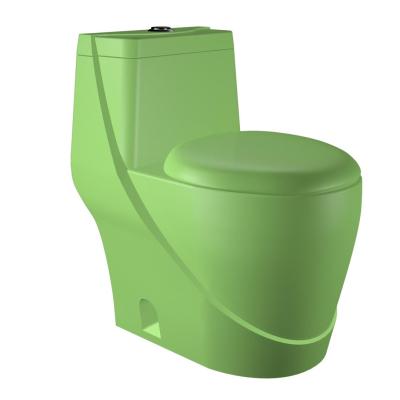 China Double-flow Chaozhou Factory Wholesale Sanitary Ware Ceramic One Piece Green Toilet for sale