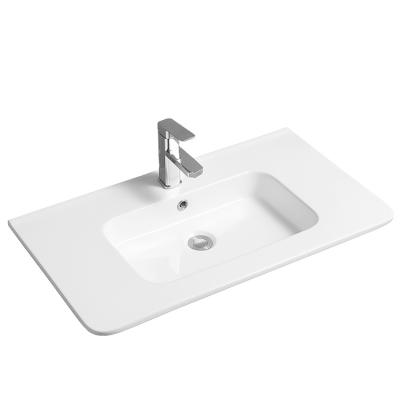 China Modern Different Size Slim Rectangular Cabinet Modern Bathroom Hand Wash Square Ceramic Wash Basin for sale