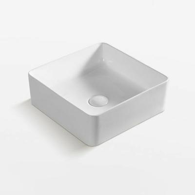 China Rectangular White Ceramic Wash Basin Art Counter Top Modern High End Modern Style Bathroom Basin for sale