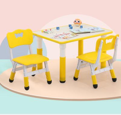 China Factory Supply Traditional Plastic Adjustable Height Fireproof Wooden Outdoor Drawing and Study Board Children Study Play Table and Chair Set for sale