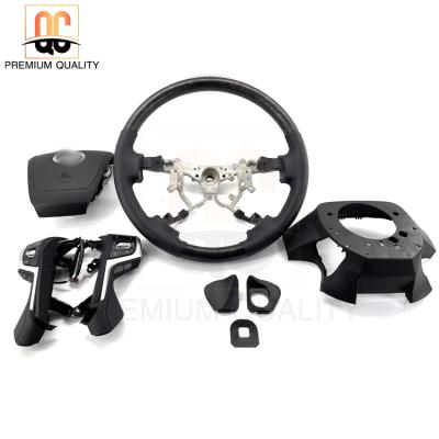 China Australian Hot Sale Black Wood Car Steering Wheel Black Leather Full Set For Land Cruiser LC79 Up FJ200 SUV Pick for sale