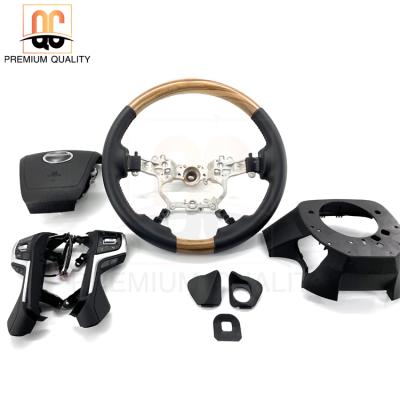 China Kenya Black Wood Market Hot Sale Full Set Universal Steering Wheel For Land Cruiser FJ200 Prado 150 FJ150 for sale