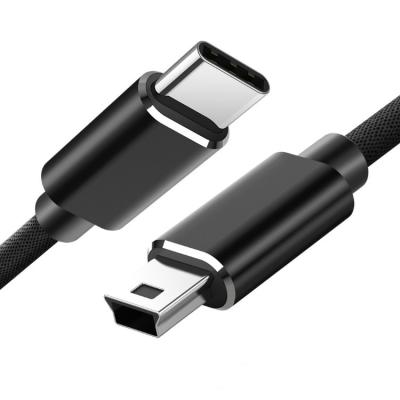 China Video game player braided usb type c to mini cable 5pin usb c otg funtion cable for sale