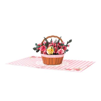 China Pop Christmas Greeting 3d Basket Flower China Cards for sale