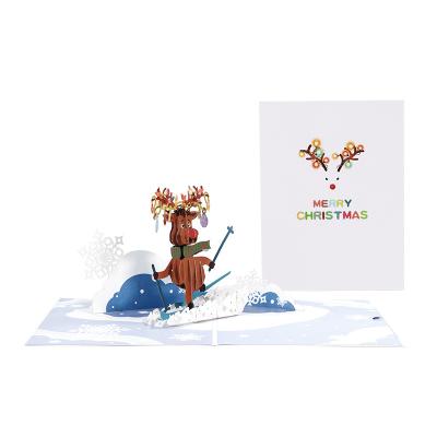 China Popular 3D Europe Pop Up Merry Christmas Greeting Cards With Envelopes for sale