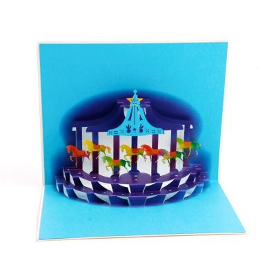 China Custom carousel of Europe pop up cards, 3d birthday card for sale