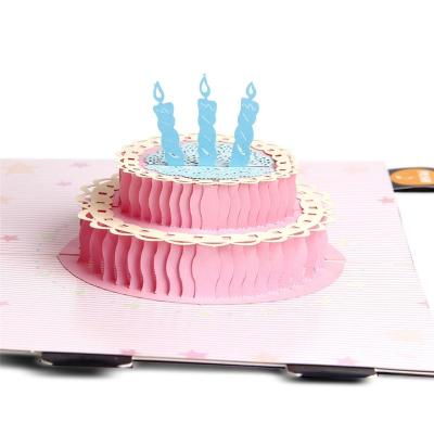 China Europe 3D Music Pop Up Happy Birthday Birthday Cake Card Musical Greeting Cards for sale